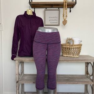 Lululemon Wunder Under Crop II Full On Luon Roll Down Rare Size 10